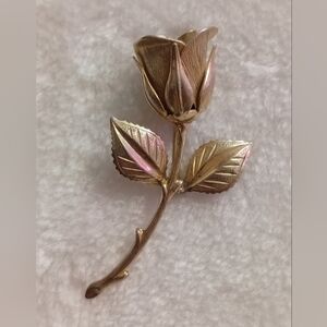 Gold Rose Brooch